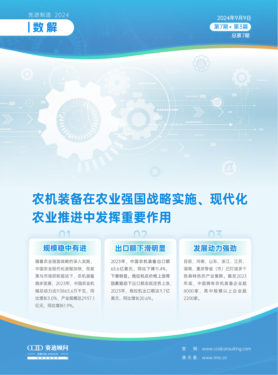 先进制造2024｜农机装备在农业强国战略实施、现代化农业推进中发挥重要作用（先进制造数解第7期第3篇）